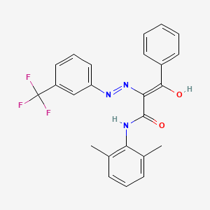 molecular formula C24H20F3N3O2 B1189184 N-(2,6-dimethylphenyl)-3-oxo-3-phenyl-2-{[3-(trifluoromethyl)phenyl]hydrazono}propanamide 