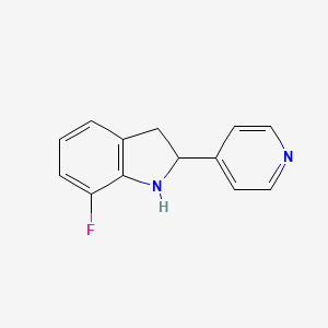 molecular formula C13H11FN2 B11891847 7-Fluoro-2-(pyridin-4-yl)indoline 