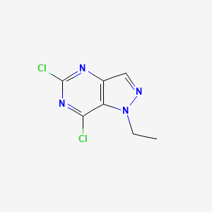 molecular formula C7H6Cl2N4 B11891862 5,7-dichloro-1-ethyl-1H-pyrazolo[4,3-d]pyrimidine 