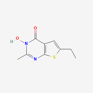 molecular formula C9H10N2O2S B11891876 6-Ethyl-3-hydroxy-2-methylthieno[2,3-d]pyrimidin-4(3H)-one 