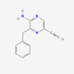 molecular formula C13H11N3 B11891986 3-Benzyl-5-ethynylpyrazin-2-amine 