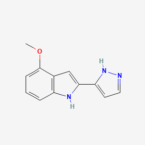 molecular formula C12H11N3O B11892012 4-Methoxy-2-(1H-pyrazol-3-YL)-1H-indole CAS No. 827317-43-1
