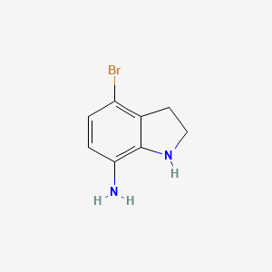 molecular formula C8H9BrN2 B11892098 4-bromo-2,3-dihydro-1H-indol-7-amine 