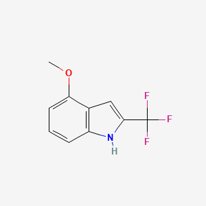molecular formula C10H8F3NO B11892214 4-Methoxy-2-(trifluoromethyl)-1H-indole 