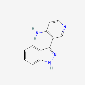 molecular formula C12H10N4 B11892329 3-(1H-Indazol-3-yl)pyridin-4-amine CAS No. 137837-05-9