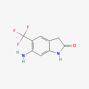 molecular formula C9H7F3N2O B11892344 6-Amino-5-(trifluoromethyl)indolin-2-one 