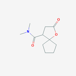 molecular formula C11H17NO3 B11892413 N,N-Dimethyl-2-oxo-1-oxaspiro[4.4]nonane-4-carboxamide CAS No. 142183-71-9