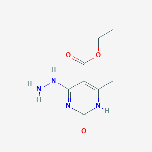 molecular formula C8H12N4O3 B11892416 Ethyl 4-hydrazinyl-2-hydroxy-6-methylpyrimidine-5-carboxylate 