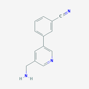 molecular formula C13H11N3 B11892437 3-(5-(Aminomethyl)pyridin-3-yl)benzonitrile CAS No. 1346691-58-4
