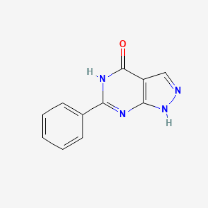 molecular formula C11H8N4O B11892503 6-Phenyl-1,2-dihydro-4h-pyrazolo[3,4-d]pyrimidin-4-one CAS No. 21313-98-4