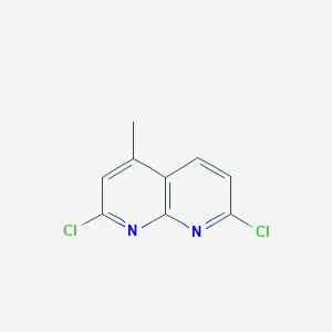 molecular formula C9H6Cl2N2 B11892750 2,7-Dichloro-4-methyl-1,8-naphthyridine CAS No. 58035-56-6