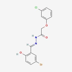 molecular formula C15H12BrClN2O3 B1189282 N'-[(E)-(5-bromo-2-hydroxyphenyl)methylidene]-2-(3-chlorophenoxy)acetohydrazide 