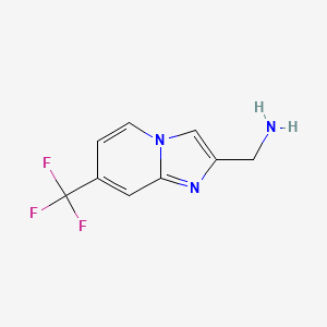 molecular formula C9H8F3N3 B11892864 (7-(Trifluoromethyl)imidazo[1,2-a]pyridin-2-yl)methanamine 