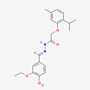 molecular formula C21H26N2O4 B1189288 N'-[(E)-(3-ethoxy-4-hydroxyphenyl)methylidene]-2-(2-isopropyl-5-methylphenoxy)acetohydrazide 