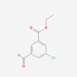 molecular formula C10H9ClO3 B11892930 Ethyl 3-chloro-5-formylbenzoate 