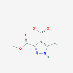 molecular formula C9H12N2O4 B11892955 dimethyl 5-ethyl-1H-pyrazole-3,4-dicarboxylate 