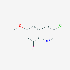 molecular formula C10H7ClFNO B11892956 3-Chloro-8-fluoro-6-methoxyquinoline 