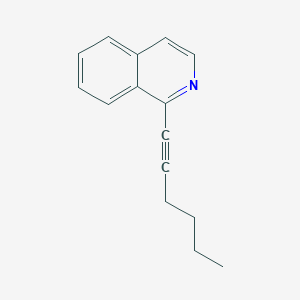 molecular formula C15H15N B11892972 1-(Hex-1-yn-1-yl)isoquinoline CAS No. 70437-10-4