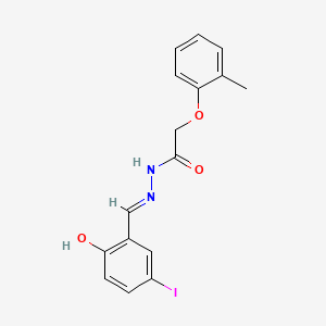 molecular formula C16H15IN2O3 B1189300 N'-[(E)-(2-hydroxy-5-iodophenyl)methylidene]-2-(2-methylphenoxy)acetohydrazide 