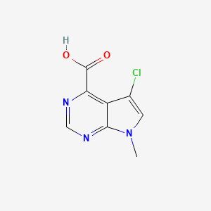 molecular formula C8H6ClN3O2 B11893192 5-Chloro-7-methyl-7H-pyrrolo[2,3-D]pyrimidine-4-carboxylic acid 