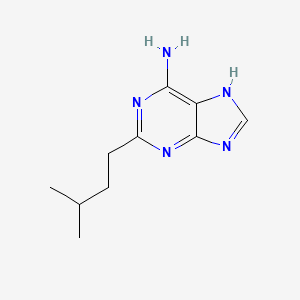 molecular formula C10H15N5 B11893289 2-(3-methylbutyl)-7H-purin-6-amine CAS No. 97856-37-6