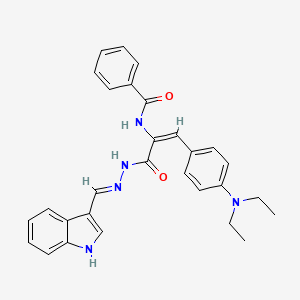 molecular formula C29H29N5O2 B1189329 N-(2-[4-(diethylamino)phenyl]-1-{[2-(1H-indol-3-ylmethylene)hydrazino]carbonyl}vinyl)benzamide 