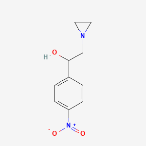 molecular formula C10H12N2O3 B11893335 2-(Aziridin-1-yl)-1-(4-nitrophenyl)ethanol CAS No. 21719-28-8