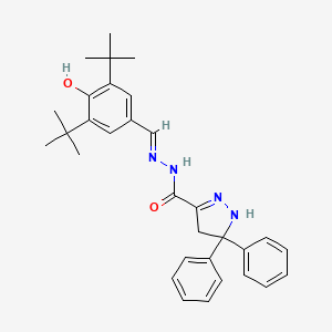 molecular formula C31H36N4O2 B1189346 N'-(3,5-ditert-butyl-4-hydroxybenzylidene)-5,5-diphenyl-4,5-dihydro-1H-pyrazole-3-carbohydrazide 