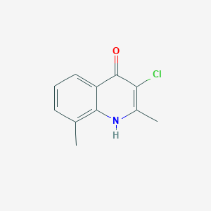 molecular formula C11H10ClNO B11893483 3-Chloro-2,8-dimethylquinolin-4(1H)-one 