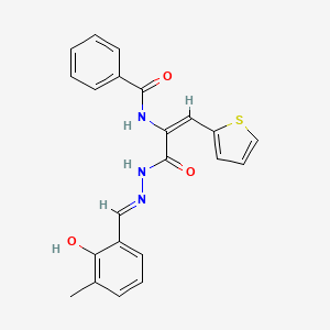 molecular formula C22H19N3O3S B1189369 N-[1-{[2-(2-hydroxy-3-methylbenzylidene)hydrazino]carbonyl}-2-(2-thienyl)vinyl]benzamide 