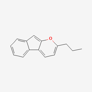 molecular formula C15H14O B11893701 Indeno[2,1-b]pyran, 2-propyl- CAS No. 62096-31-5