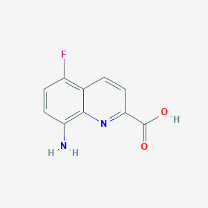 molecular formula C10H7FN2O2 B11893751 8-Amino-5-fluoroquinoline-2-carboxylic acid 