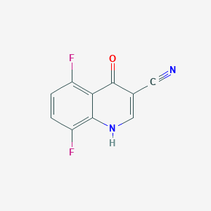 molecular formula C10H4F2N2O B11893755 3-Quinolinecarbonitrile, 5,8-difluoro-1,4-dihydro-4-oxo- CAS No. 61338-33-8