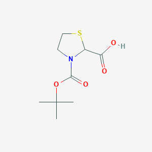 molecular formula C9H15NO4S B118938 3-(叔丁氧羰基)噻唑烷-2-羧酸 CAS No. 141783-63-3