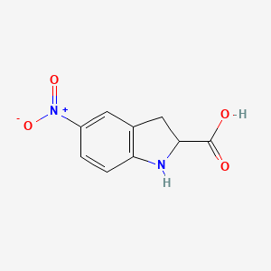 molecular formula C9H8N2O4 B11893852 5-Nitroindoline-2-carboxylic acid CAS No. 428861-44-3