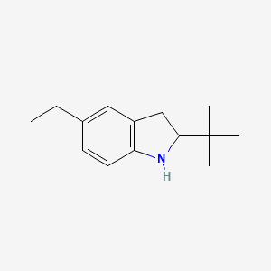 molecular formula C14H21N B11893895 2-(tert-Butyl)-5-ethylindoline 