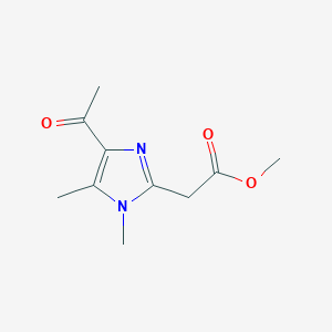 molecular formula C10H14N2O3 B11893949 Methyl 2-(4-acetyl-1,5-dimethyl-1H-imidazol-2-yl)acetate 