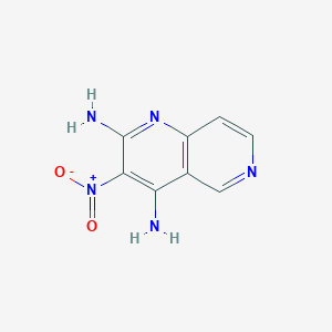 molecular formula C8H7N5O2 B11894095 3-Nitro-1,6-naphthyridine-2,4-diamine CAS No. 87992-39-0