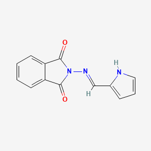 molecular formula C13H9N3O2 B1189412 2-[(1H-pyrrol-2-ylmethylene)amino]-1H-isoindole-1,3(2H)-dione 