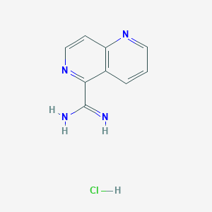 molecular formula C9H9ClN4 B11894151 1,6-Naphthyridine-5-carboximidamide hydrochloride CAS No. 1179360-47-4
