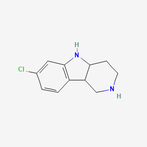 molecular formula C11H13ClN2 B11894289 7-Chloro-2,3,4,4a,5,9b-hexahydro-1H-pyrido[4,3-b]indole 