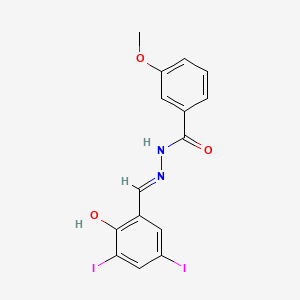 molecular formula C15H12I2N2O3 B1189429 N'-(2-hydroxy-3,5-diiodobenzylidene)-3-methoxybenzohydrazide 