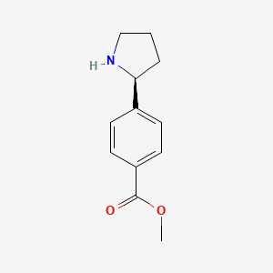 molecular formula C12H15NO2 B11894294 Methyl 4-[(2S)-pyrrolidin-2-YL]benzoate 