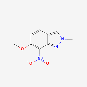 molecular formula C9H9N3O3 B11894667 6-Methoxy-2-methyl-7-nitro-2H-indazole CAS No. 61063-10-3