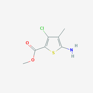 molecular formula C7H8ClNO2S B11894852 Methyl 5-amino-3-chloro-4-methylthiophene-2-carboxylate 