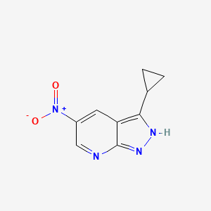 molecular formula C9H8N4O2 B11894853 3-Cyclopropyl-5-nitro-1H-pyrazolo[3,4-b]pyridine CAS No. 1186608-74-1