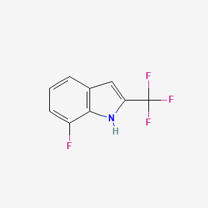 molecular formula C9H5F4N B11894899 7-Fluoro-2-(trifluoromethyl)-1H-indole 