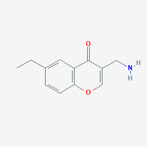 molecular formula C12H13NO2 B11894902 3-(aminomethyl)-6-ethyl-4H-chromen-4-one 
