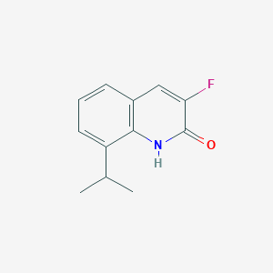 molecular formula C12H12FNO B11895086 3-Fluoro-2-hydroxy-8-isopropylquinoline CAS No. 550346-21-9