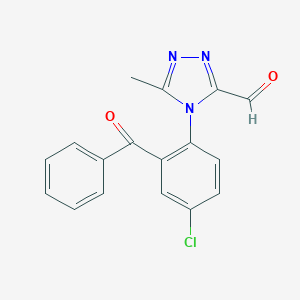 molecular formula C17H12ClN3O2 B118951 4-(2-Benzoyl-4-chlorophenyl)-5-methyl-4H-1,2,4-triazole-3-carboxaldehyde CAS No. 36916-20-8